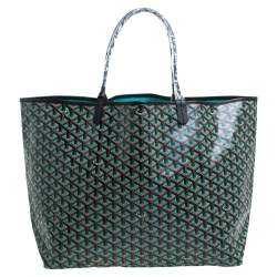 Pre Owned Goyard Black Goyardine Coated Canvas St. Louis GM Tote