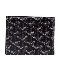 Pre Owned Goyard Dark Blue Coated Canvas Victoire Bifold Wallet