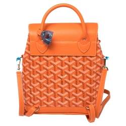 Goyard Orange Goyardine Coated Canvas and Leather Mini Alpin Backpack