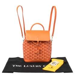 Goyard Orange Goyardine Coated Canvas and Leather Mini Alpin Backpack