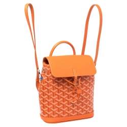 Goyard Orange Goyardine Coated Canvas and Leather Mini Alpin Backpack