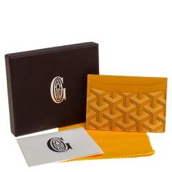 Pre Owned Goyard Yellow Goyardine  Coated Canvas and Leather Saint Sulpice Card Holder