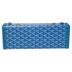 Pre Owned Goyard Goyardine Blue Coated Canvas Saint Honoré Clutch