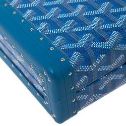 Pre Owned Goyard Goyardine Blue Coated Canvas Saint Honoré Clutch