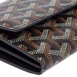 Pre Owned Goyard Black Goyardine Coated Canvas Varenne Continental Wallet