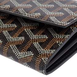 Pre Owned Goyard Black Goyardine Coated Canvas Varenne Continental Wallet