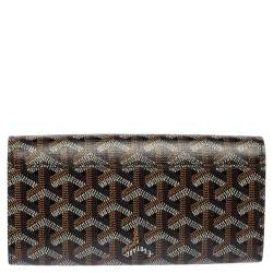 Pre Owned Goyard Black Goyardine Coated Canvas Varenne Continental Wallet
