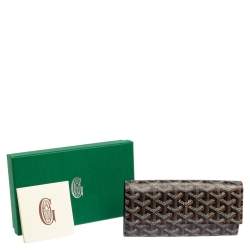 Pre Owned Goyard Black Goyardine Coated Canvas Varenne Continental Wallet