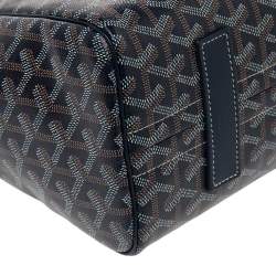Pre Owned Goyard Navy Blue Goyardine Coated Canvas Sac Rouette PM Shoulder Bag