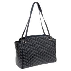 Pre Owned Goyard Navy Blue Goyardine Coated Canvas Sac Rouette PM Shoulder Bag