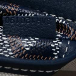 Pre Owned Goyard Navy Blue Goyardine Coated Canvas Sac Rouette PM Shoulder Bag