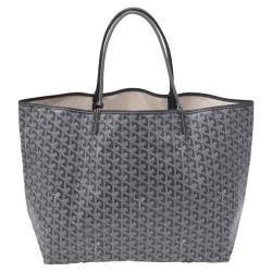 Pre Owned Goyard Grey Goyardine Coated Canvas St. Louis GM Tote
