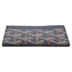 Pre Owned Goyard Black Goyardine Coated Canvas and Leather Saint Sulpice Card Holder