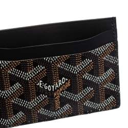 Pre Owned Goyard Black Goyardine Coated Canvas and Leather Saint Sulpice Card Holder