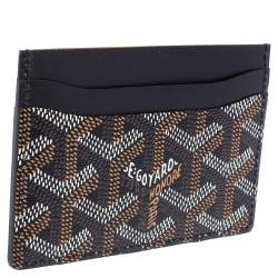 Pre Owned Goyard Black Goyardine Coated Canvas and Leather Saint Sulpice Card Holder