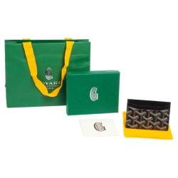 Pre Owned Goyard Black Goyardine Coated Canvas and Leather Saint Sulpice Card Holder
