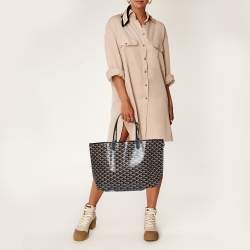 Pre Owned Goyard Black Goyardine Coated Canvas St. Louis PM Tote