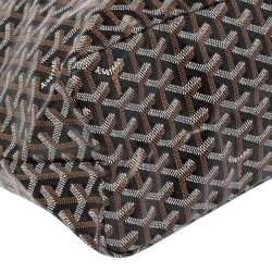 Pre Owned Goyard Black Goyardine Coated Canvas St. Louis PM Tote