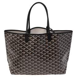 Pre Owned Goyard Black Goyardine Coated Canvas St. Louis PM Tote