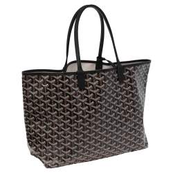 Pre Owned Goyard Black Goyardine Coated Canvas St. Louis PM Tote