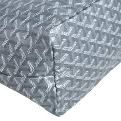 Pre Owned Goyard Silver Goyardine Coated Canvas St. Louis PM Tote