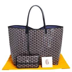Pre Owned Goyard Black/Violet Goyardine Coated Canvas Saint Louis Claire Voie GM Tote