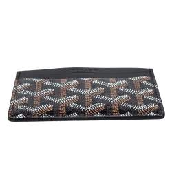 Pre Owned Goyard Black Goyardine Coated Canvas and Leather Saint Sulpice Card Holder