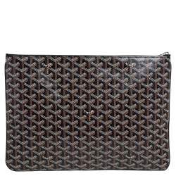 Goyard Black Goyardine Coated Canvas Senat II MGM Clutch