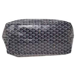 Pre Owned Goyard Navy Blue Goyardine Coated Canvas St. Louis GM Tote