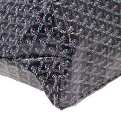 Pre Owned Goyard Navy Blue Goyardine Coated Canvas St. Louis GM Tote
