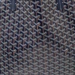 Pre Owned Goyard Navy Blue Goyardine Coated Canvas St. Louis GM Tote