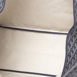 Pre Owned Goyard Navy Blue Goyardine Coated Canvas St. Louis GM Tote