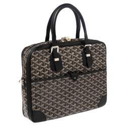 Pre Owned Goyard Black Goyardine Canvas and Leather Ambassade Briefcase