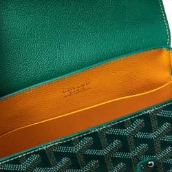 Pre Owned Goyard Green Goyardine Canvas and Leather Mini Saigon Top Handle Bag