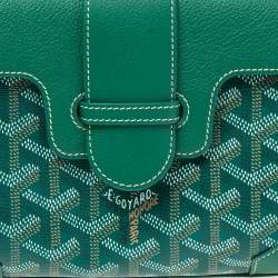 Pre Owned Goyard Green Goyardine Canvas and Leather Mini Saigon Top Handle Bag