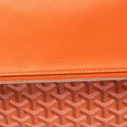 Pre Owned Goyard Orange Goyardine Coated Canvas Sainte Marie Clutch