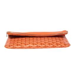 Pre Owned Goyard Orange Goyardine Coated Canvas Sainte Marie Clutch