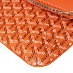 Pre Owned Goyard Orange Goyardine Coated Canvas Sainte Marie Clutch
