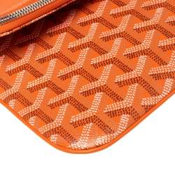 Pre Owned Goyard Orange Goyardine Coated Canvas Sainte Marie Clutch