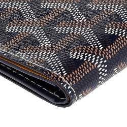 Pre Owned Goyard Navy Blue Goyardine Coated Canvas Bifold Card Holder