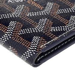 Pre Owned Goyard Navy Blue Goyardine Coated Canvas Bifold Card Holder