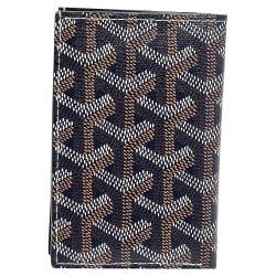 Pre Owned Goyard Navy Blue Goyardine Coated Canvas Bifold Card Holder