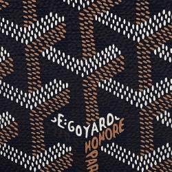 Pre Owned Goyard Navy Blue Goyardine Coated Canvas Bifold Card Holder