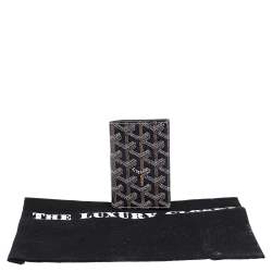 Pre Owned Goyard Navy Blue Goyardine Coated Canvas Bifold Card Holder