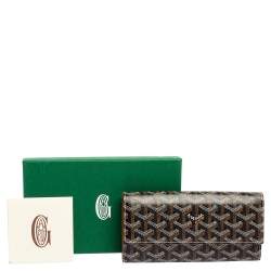 Pre Owned Goyard Black Goyardine Coated Canvas Varenne Continental Wallet