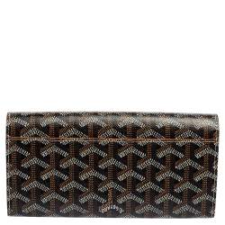 Pre Owned Goyard Black Goyardine Coated Canvas Varenne Continental Wallet