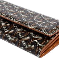 Pre Owned Goyard Black Goyardine Coated Canvas Varenne Continental Wallet