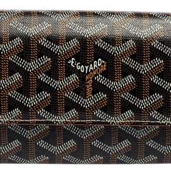 Pre Owned Goyard Black Goyardine Coated Canvas Varenne Continental Wallet