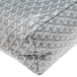 Pre Owned Goyard Silver/White Goyardine Coated Canvas Saint Louis Claire Voie Tote
