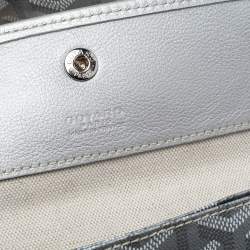 Pre Owned Goyard Silver/White Goyardine Coated Canvas Saint Louis Claire Voie Tote